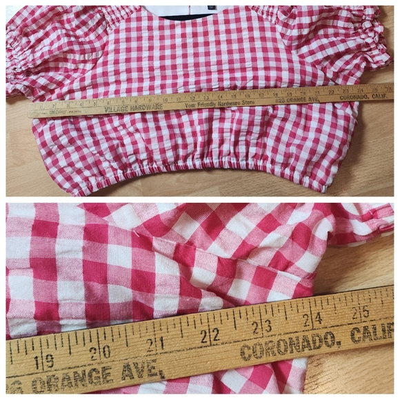 Torrid Midi Seersucker Smocked Skirt Set Pink White Gingham Plaid Size 1X - Picture 7 of 16